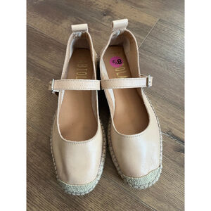 Fabiolas leather Mary Jane espadrille shoes 8.5